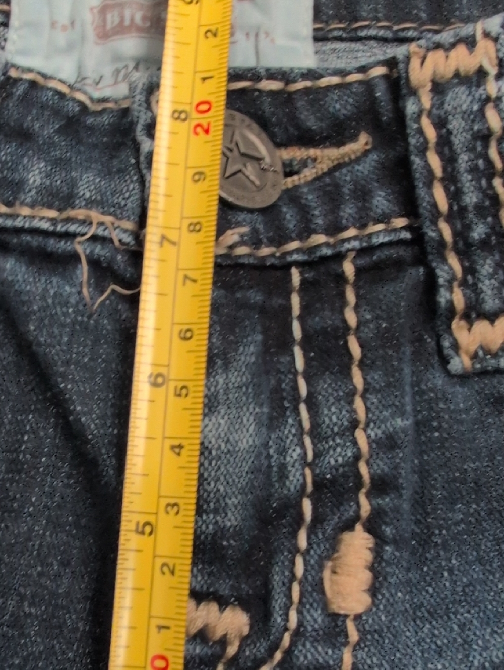 Big Star Liv Mid-Rise Dark Blue Skinny Jeans with Faded Whiskering 25L - Picture 9 of 11